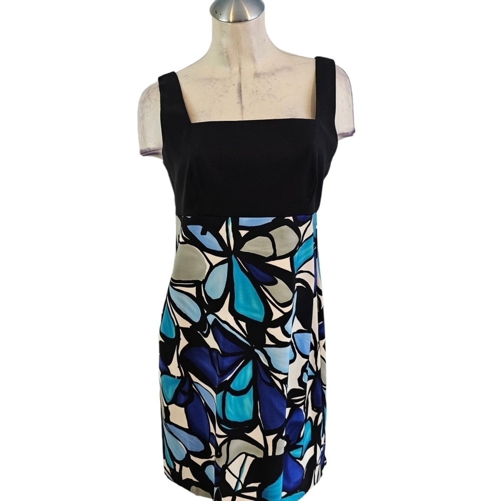 3/$25 Jessica Howard Size 10 Black Blue Sleeveless Dress